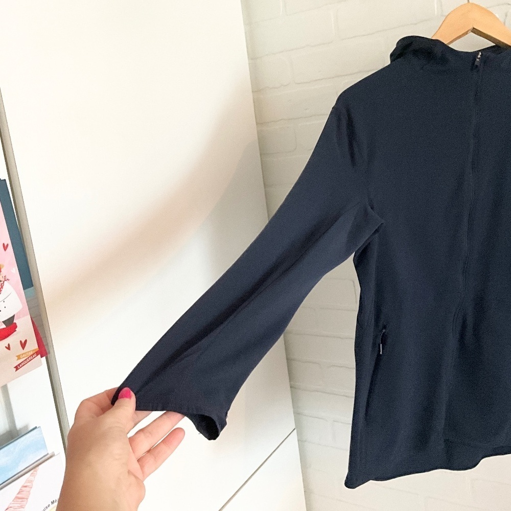 Lululemon Technical Hooded Running Jacket Reflective Navy Sz S - Picture 6 of 13